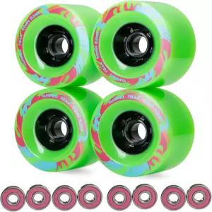 밴프로 DIY 전기 스케이트보드 롱보드 휠 90MM 9052 pu 순항 조각 프리스타일 플라이휠 608r 베어링 코어