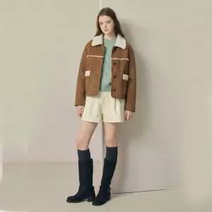 JJ지고트 여성 페이크 퍼 칼라 무스탕 재킷 GRBA3FS541 261522