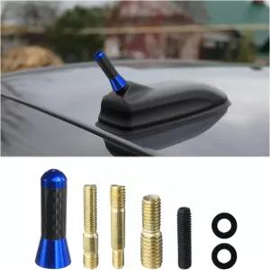 실빌 카 쇼트 안테나 1.37인치 알루미늄 라디오 교체 나사가 있는 탄소 섬유 키트 대부분의 자동차 SUV를