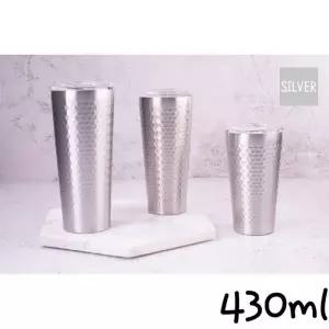 ( )스텐 텀블러 입학 허니 보온 보냉 중등 초등 실버 이중진공 등산 430ml 휴대용