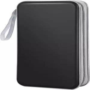 비비젠 CD 케이스 지갑 80 용량 DVD VCD 미디어 블루레이 홀더 보관 정리함(블랙)