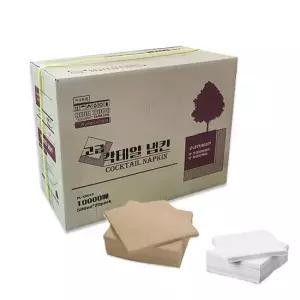 고급 칵테일 무지 냅킨 500매 X20봉 10000매 1박스 일회용냅킨 카페냅킨 음식점냅킨 식당냅킨