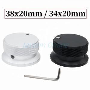 1pc 38x20mm 알루미늄 합금 샌드 블라스팅 전위차계 스위치 손잡이 오븐 전기 기기 오디오 증폭기 캡 조정