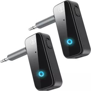 자동차용 JXTZ 2팩 Aux 블루투스 어댑터 헤드폰용 5.3 송신기 수신기 1개 자동차 홈 오디오 스피커 휴대용