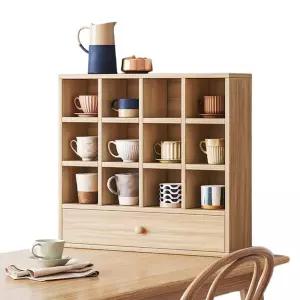 컵 진열장 원목 주방 부엌 다크우드 다기장 빈티지 선반