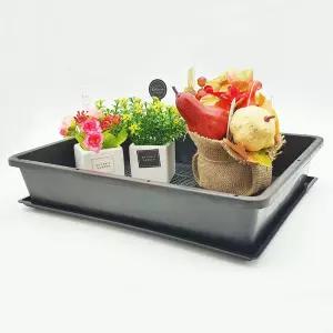 화분받침 대형 사각 플라스틱 트레이 세트 베란다 정원 원예용품 물받이