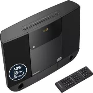 블루투스가 장착된 컴팩트 홈 스테레오 시스템 가정용 벽걸이형 CD 플레이어 FM 라디오 무선 리모컨 스피커