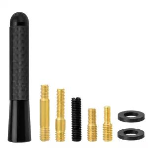 SAUTO 자동차 트럭 짧은 안테나 3.2인치 탄소 섬유 방수 교체용 마스트 오프로드 SUV를 위한 범용 차량 AM