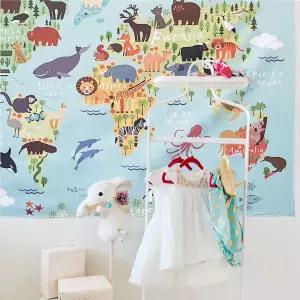 인테리어소품 퍼즐 액자 대형 패브릭 포스터 동물원 세계지도 아이방 L