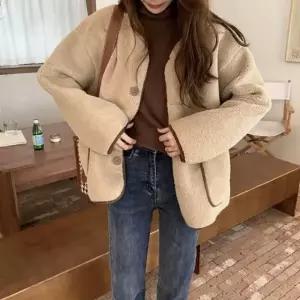 [키린] 양털 뽀글이 라인 캐주얼 데일리 단 가디건