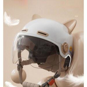 귀여운 스쿠터 오토바이 페이스 경량 클래식 반모 여름 헬멧