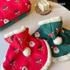 크리스마스 커플룩 강아지커플룩 강아지망토 강아지옷