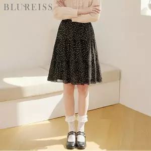 [블루레이스] 도트 티어드 쉬폰 스커트_B6S1SK8131