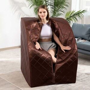 AIRB 건식 반신욕기 이동식 겨울 업그레이드 1인 간이 사우나 은백색 가정용