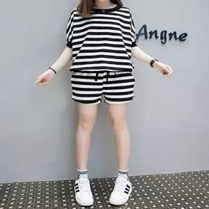 여름 스트라이프 데일리 상하세트 트레이닝복 반팔 (KYR-WFKBWTY)