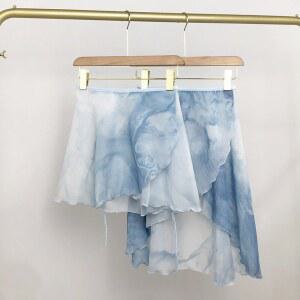 발레 스커트 랩치마 레이스업 성인용 댄스 플로럴 그라데이션 취미발레