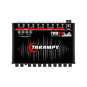 TARAMPS TEQ 4 프로 카 오디오 시스템 7 밴드 그래픽 이퀄라이저 EQ 블루 라이팅 어드밴스 기능 입력 채널 주 볼륨 서브우퍼 LPF