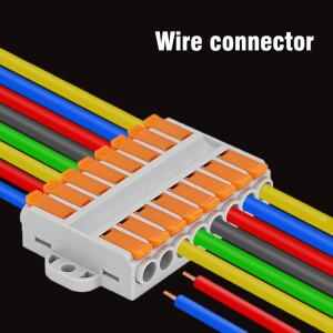범용 컴팩트 케이블 푸시인 터미널 블록 와이어 커넥터 고정 구멍 고속 도킹 2 핀 3 4 56 22-10AWG