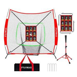 야구 티 스트라이크 위한 듀티 훈련용 정확성 휴대용 존 타격 연습용 소프트볼 길이의 포함 배팅 연습을 매겨진 헤비 스윙 번호가 7x7피트 및 네트, 캐리백