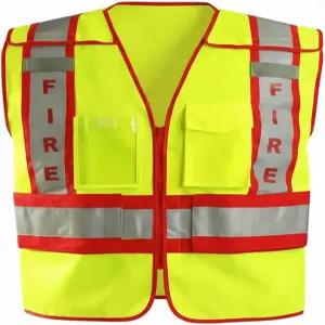 OccuNomix 프리미엄 솔리드 공공 안전 조끼 - 높은 가시성 조절 가능한 착용감
