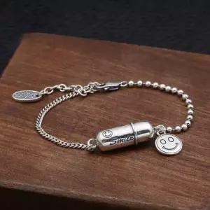 부모님선물 약통 팔찌 니트로글리세린 캡슐 알약 스마일리 페이스 팔찌 판매