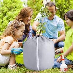 겨울 화분 보온 커버 끈과 지퍼로 식물을 추위로부터 보호 꽃