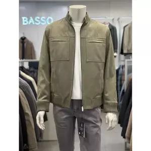 [하프클럽/바쏘옴므]BASSO 세이브존01 비건 레더 스웨이드 포켓 카라 블루종 점퍼 3컬러 BS-Z5UA25A