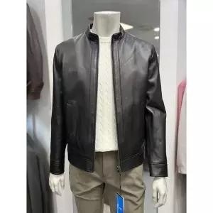 [하프클럽/바쏘옴므]BASSO 세이브존01 블랙 램스킨 레더 집업 차이나 카라 블루종 점퍼 BS-Z3-AA-UB-02