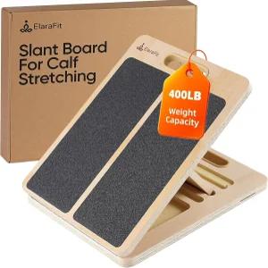 종아리 스트레칭을 위한 조절 가능한 경사 보드 나무 휴대용 스트레칭기 접이식 발목 아킬레스건 무릎
