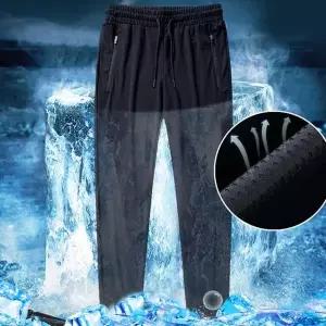 트레이닝 쿨 아이스 지퍼 메쉬 밴딩 스판 남자 바지