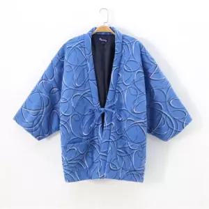 한텐 실내 잠옷 기모노 겨울 방한복 A. B1 딥핑크 다이아몬드 패턴 여성용 m-l