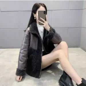 뽀글이점퍼 양면 양털 무스탕 여성 아우터 자켓 A. 베이지 s 45.0-57.0kg