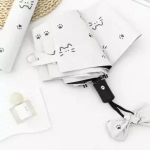 양우산 양산 휴대용 암막 고양이 귀여운 접이식 자동 3단양