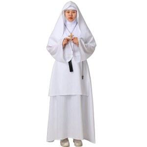 하얀 수녀복 흰 사제복 공연복 종교의상 마리아 천주교
