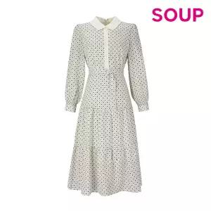 SOUP 패턴 프린트 벨티드 롱 원피스 (SZ3OP82)