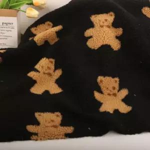 양털담요 원단 패턴 베어 1미터