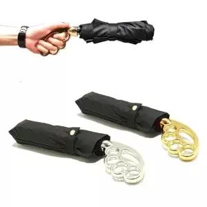 (선택옵션 손잡이색상임의발송)휴대용 우산 너클 손잡이 3단 수동 접이식 패션 양우산 장마준비 우양산