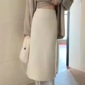 [하프클럽/]여성용 겨울철 편안한 롱스커트 코지 데일리룩