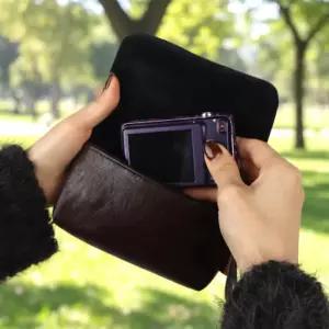 소형 디지털 전용카메라 케이스 가방 브라운