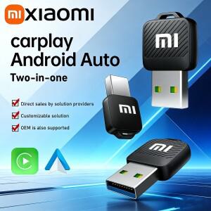 2 in 1 무선 카플레이 안드로이드 오토 어댑터 동글 차량용 스마트 시스템 AI 스마트 박스 유선