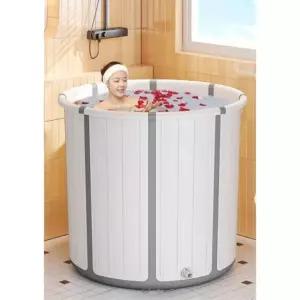 접이식욕조 반신욕조 가정용 이동식 목욕탕 A. 뚜껑 없음 대형 그레이화이트