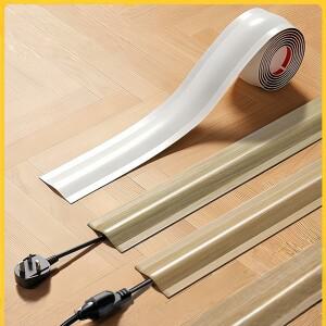 1개 1m39.37인치 PVC 바닥 케이블 보호대 자가 접착 와이어 커버 유연한 덕트 코드 하이더 가정 사무실 책