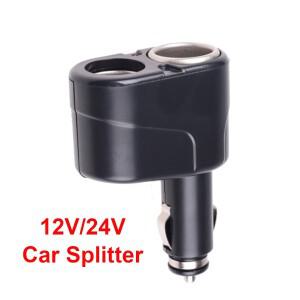 Dual Ports 12V24V Car Cigarette Lighter Splitter Plug Auto Charger Socket Adapter for SUV Truck RV O