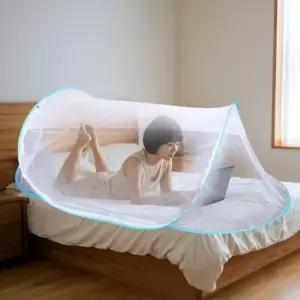 (옵션 단일옵션)휴대용 접이식 1인용 모기장 야외 여행용 미세 방충망 캠핑 모기퇴치 침대모기장