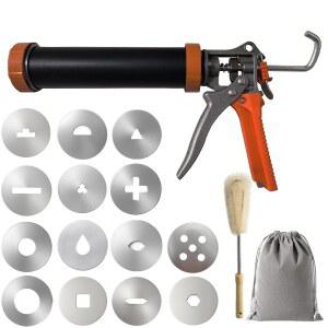 메도날라 스테인리스 스틸 점토 압출기, 도자기용 롤러 기계 14개의 다양한 플레이트가 장착된 런처, 세라믹 진흙 건 도구, 휴대용 압출