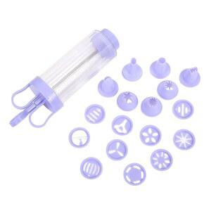 클레이 익스트루더 건 폰단트 20팁 슈가 페이스트 케이크 장식 도구 스테인리스 스틸 세트(마운팅 퍼플)