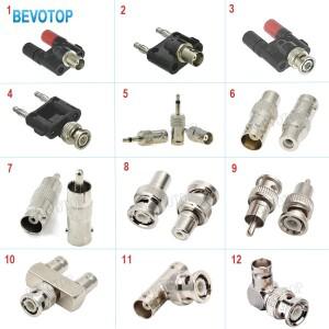 AV TV 비디오 오디오 와이파이 안테나 바나나-J-BNC-K RF 동축 어댑터용 BNC-RCA 바나나 3.5mm BNC 암수 커