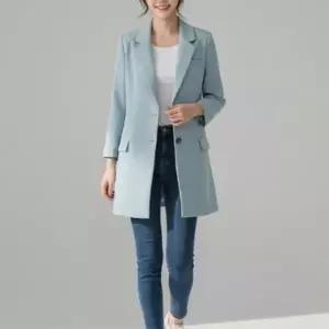 [하프클럽/]여성 폴리스판 롱자켓 싱글버튼 간절기 외투