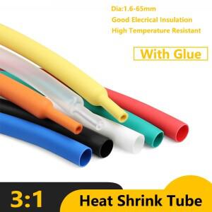 1M 3:1 열 수축 튜브 포함 Dia1.6mm50mm 수리 DIY 절연 케이블 보호기 커버 외장 슬리브 튜브와이어용