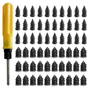 [미국배송] GAOLAOSY 60PCS 타이어 수리 고무 못 드라이버 & 박스가 포함된 진공 나사 키트 셀프 서비스 자동차 펑크 빠른 도구 트럭 오토바이 트랙터용 범용